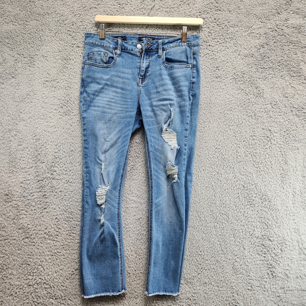 Vigoss Jeans Women 28X25 Stevie‎ Crop Straight Distressed Frayed Hem